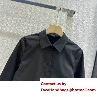 Dolce  &  Gabbana black COTTON SHIRT WITH LACE 2023